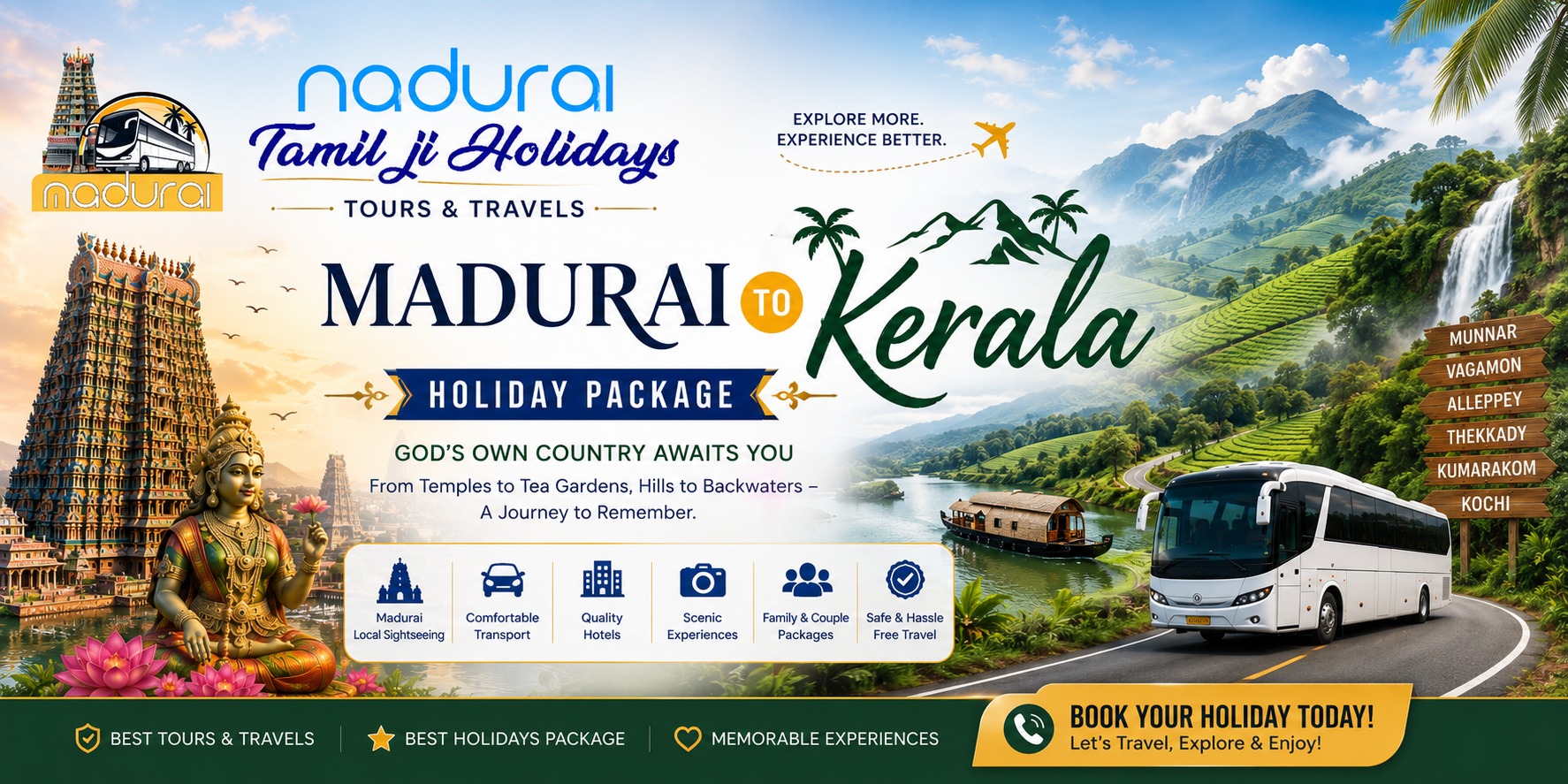 Madurai to Kerala Holiday Packages
