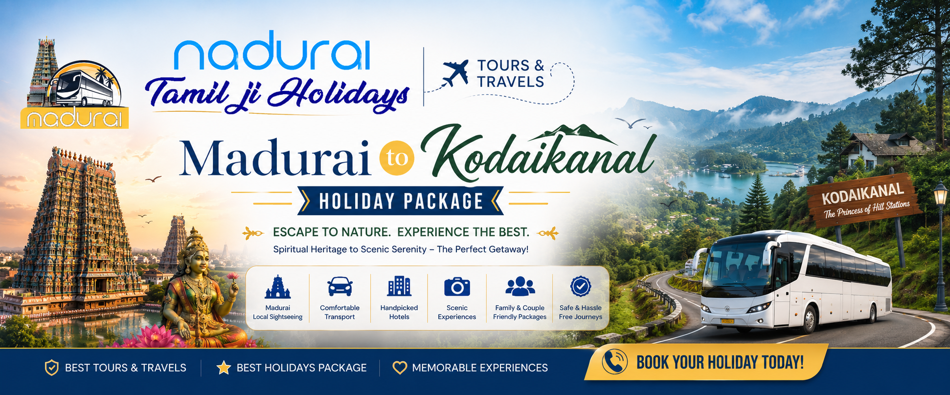 Madurai to Kodaikanal Holiday Packages